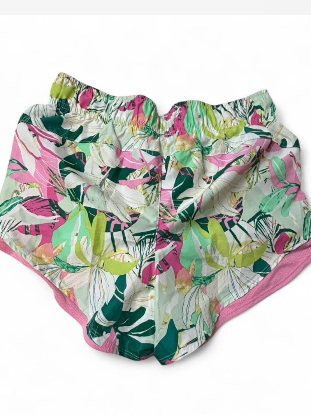 Athletic Works Floral Athletic Shorts - Pink, Green & White
